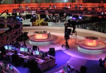 Al Jazeera English news room in Doha