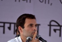 Congress vice-president Rahul Gandhi speaks at a party convention in Jaipur.