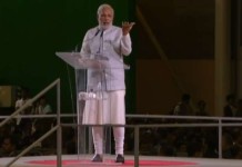 India Prime Minister Narendra Modi speaking to Indian community live in Singapore.