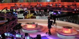 Al Jazeera English news room in Doha