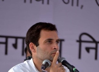 Congress vice-president Rahul Gandhi speaks at a party convention in Jaipur.