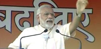 Prime Minister Narendra Modi addressing an election rally in Bihar.