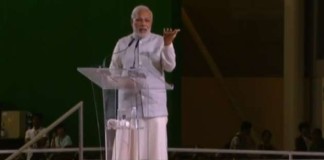 India Prime Minister Narendra Modi speaking to Indian community live in Singapore.